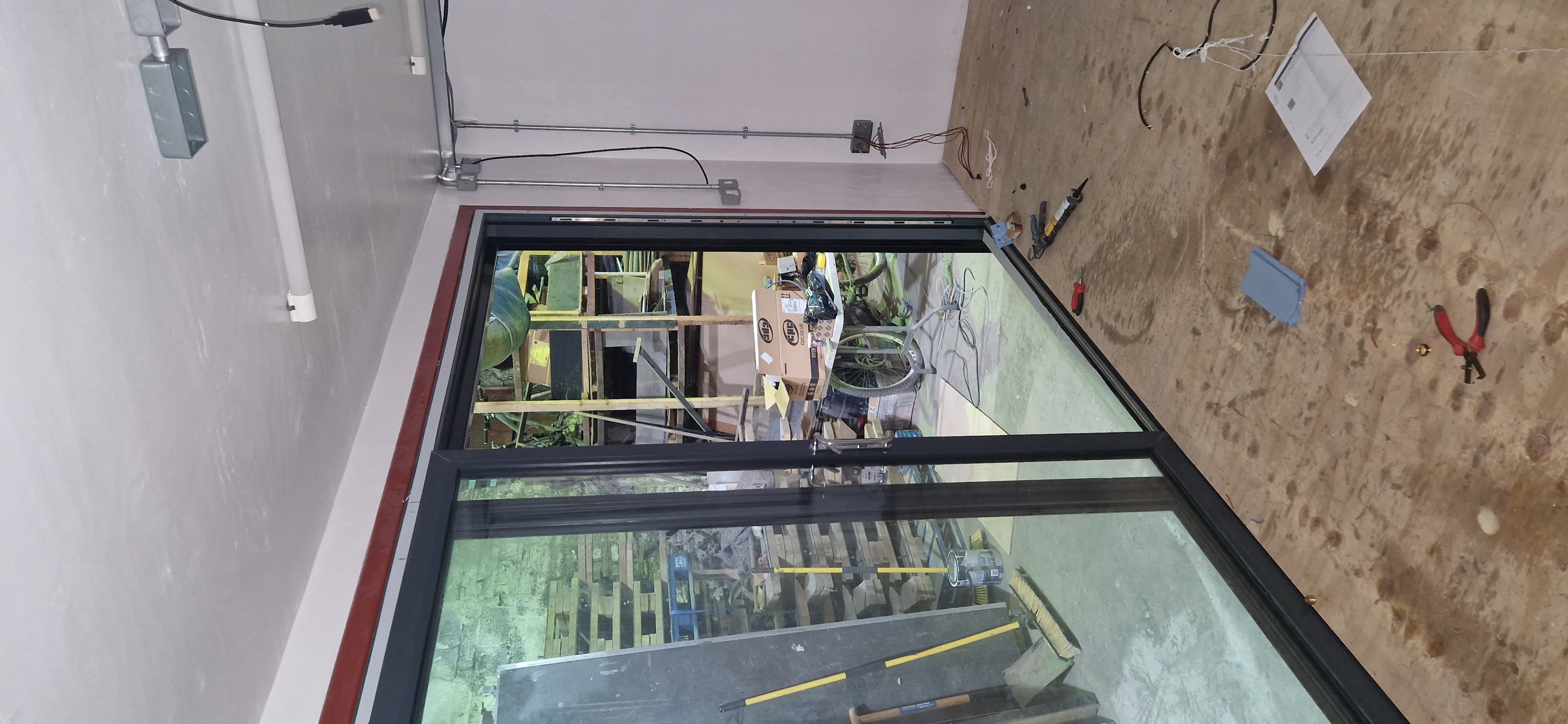 BCB RadioBox — sliding door installation and internal wiring in progress