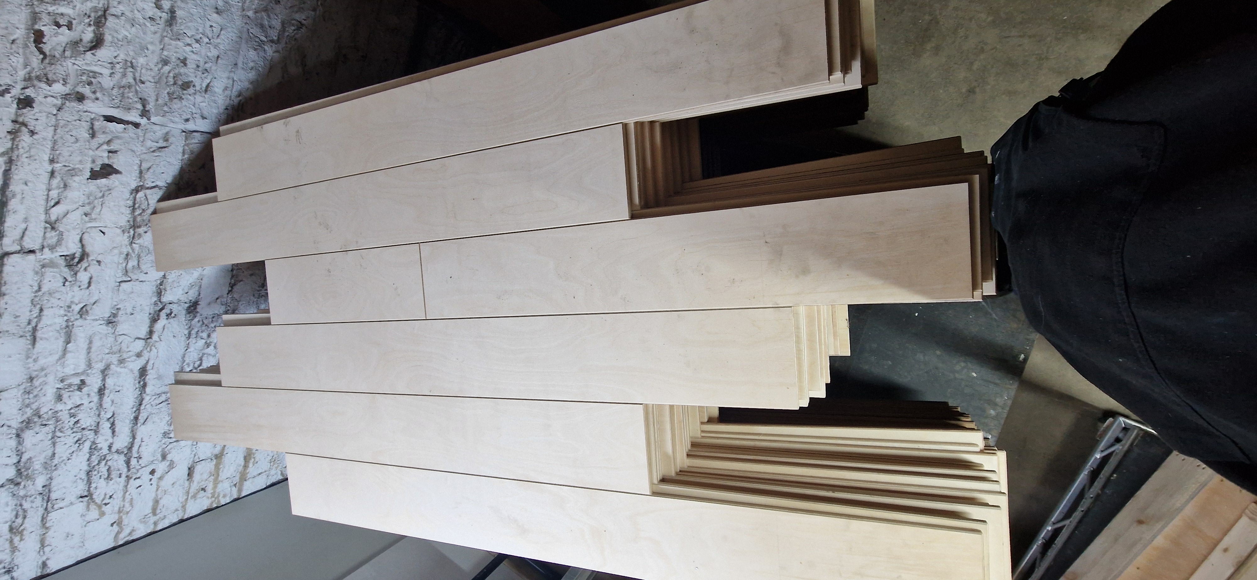 Brighter Still — CNC-cut floor panels from Bare Joinery Leeds, pre-finishing