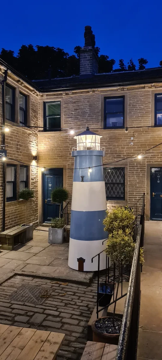 South Square — bespoke lighthouse sculpture commission installed in courtyard, Bradford 2021