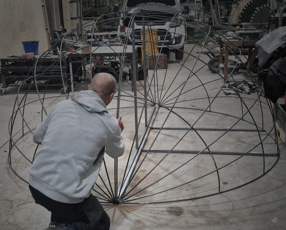 Steel sphere fabrication for A Good Yarn