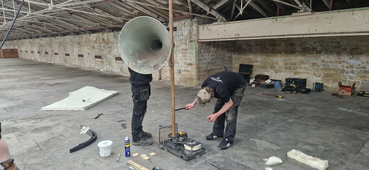 We Will Sing spinning horn installation