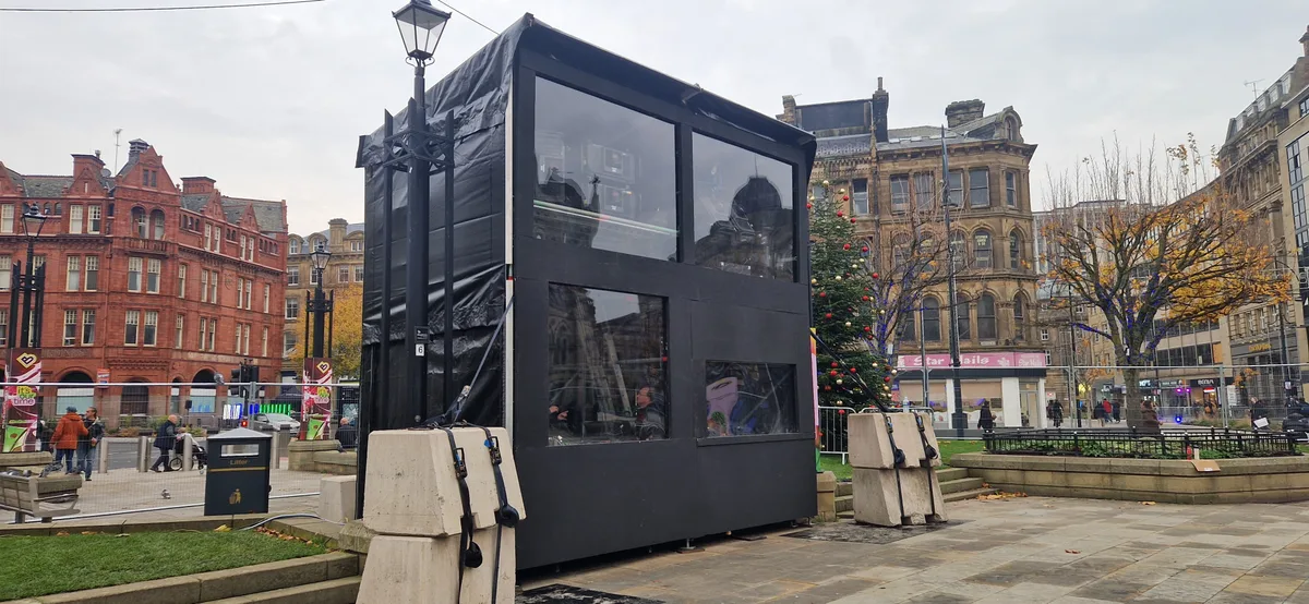 BD Is Lit Layher FOH projection tower