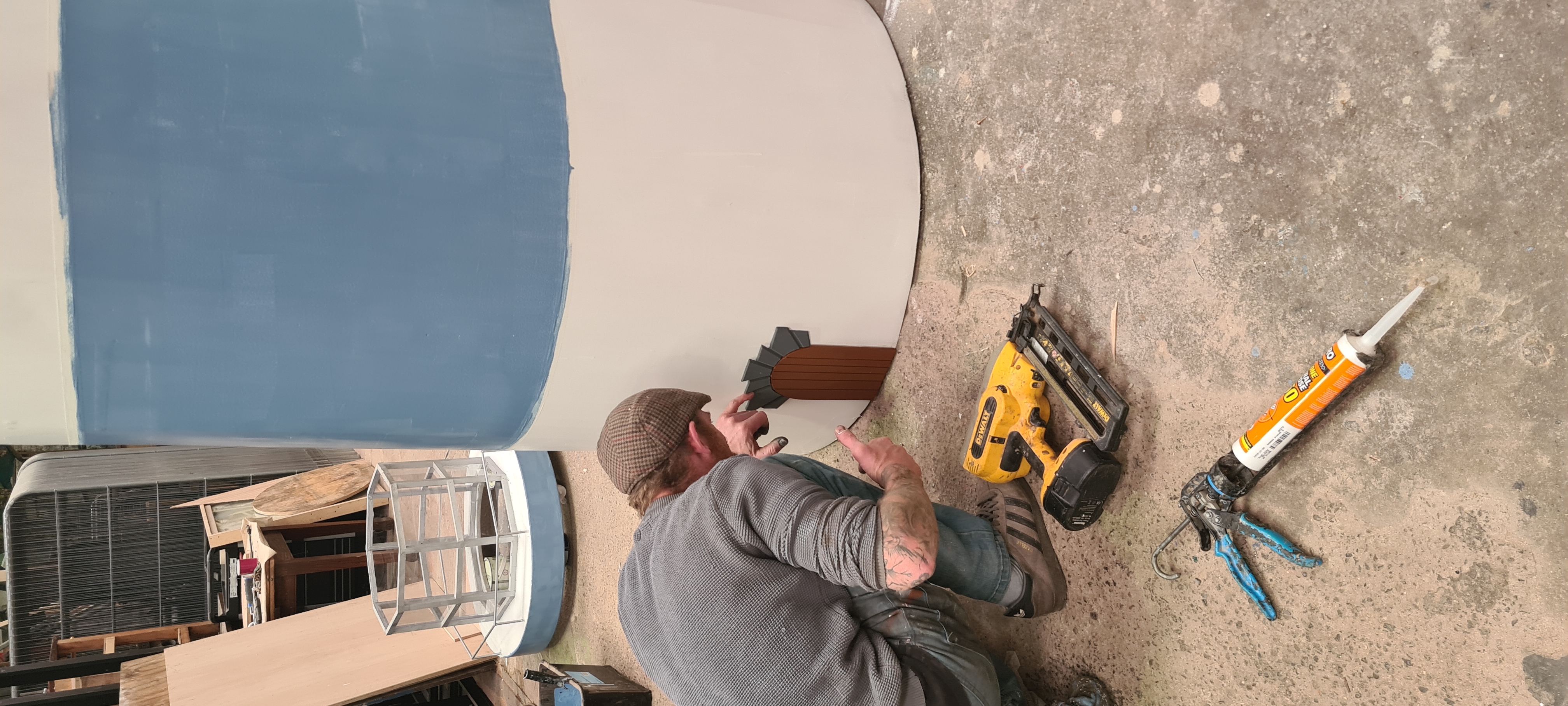 South Square lighthouse — completed lighthouse body in the Raven Staging workshop prior to installation